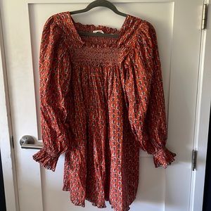 Red Doen mini dress w long sleeves